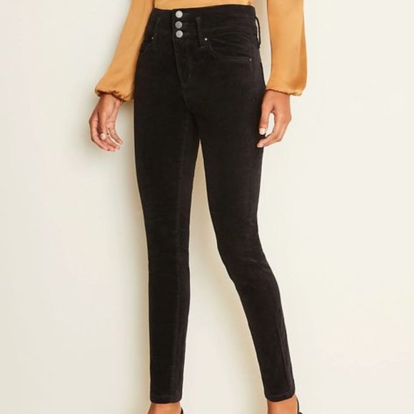 Ann Taylor Pants - Ann Taylor High Rise 5-Pocket Velvet Pants Black Sz 2
